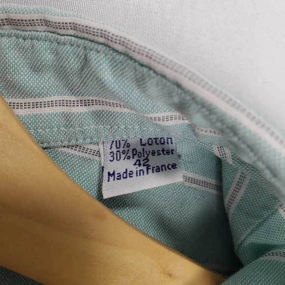 Burberrys of London Men's Verticle Stripe Button Up Shirt SZ 42 Made in France - Picture 8 of 16